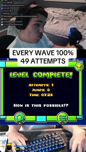 EVERY WAVE 100% (7.5 minute wave level) 49 Attempts | Geometry dash #gd #geometrydash #dwarf #fyp #gaming
