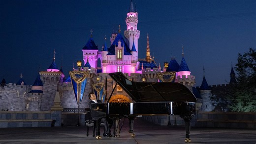Lang Lang performs nostalgic piano rendition of Mary Poppins song against Disney Castle backdrop