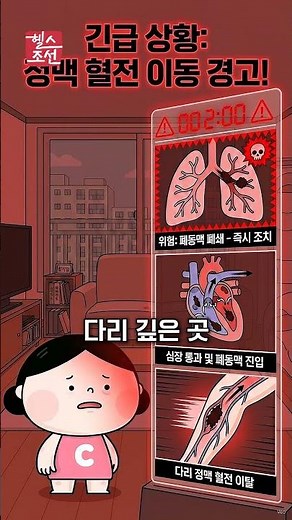 종아리 통증 쥐인 줄 알았는데 혈전?! 😱 폐색전증까지 가는 과정 #다리통증