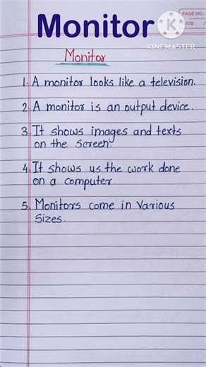 5 Lines on Computer Monitor in English/ Easy writing on Monitor/ essay on monitor #shorts #ytshorts