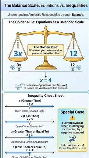 🔢 Master Equations & Inequalities | Grade 6 Math #shorts