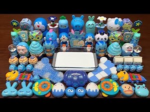 Festival of Elsa Blue !! Mixing Random Things Into Glossy Slime !! Satisfying Slime Smoothie #827