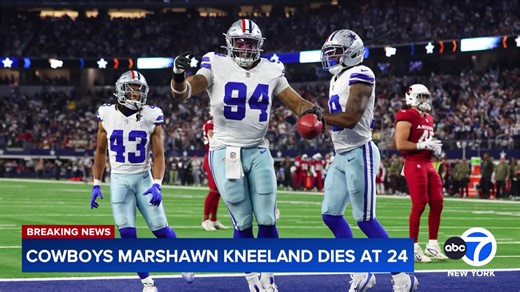 Dallas Cowboys defensive end Marshawn Kneeland was found dead of a self-inflicted gunshot wound following a police chase on Wednesday night, according to the Texas Department of Public Safety. | ABC7NY