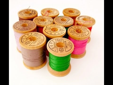 DIY bracelet made from vintage thread spools