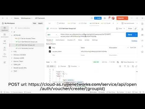 Vietnamese | Ruijie Cloud API integrate with Postman