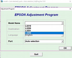 Epson L3210/L3250/L3251/L3260 Adjustment Program - Chipless Printers