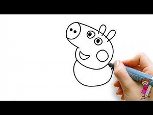 怎样画乔治猪 How to draw George Pig - Peppa pig 【粉红猪小妹简笔画】