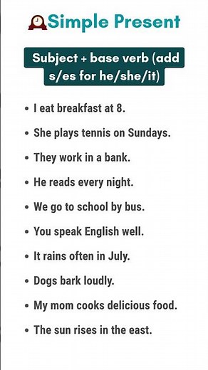 simple present tense examples