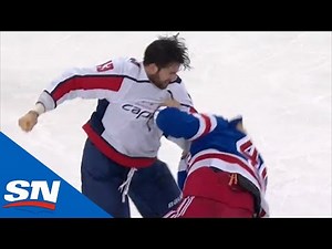 Tom Wilson And Brendan Lemieux Drop The Gloves Late In Rangers And Capitals Game