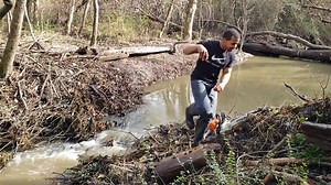 Digging Out A #BeaverDam With The BackHoe . . #unclogging #cleaning #waterflow #relaxing #DAMS #drains #plumbing #plumber #drain #draincleaning #dirtyjobs #basement #snake | Cleaning house