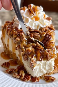 this heavenly No-Bake Southern Butter Pecan Praline Pie! A rich, creamy pecan-infused filling nestled in a toasted pecan crust, generously drizzled with caramel and topped with crunchy pecans. Pure Southern comfort in every bite! 🥧🍮 #ButterPecanPie #PralinePie #NoBakePie #SouthernDessert #PecanDessert #CaramelPecan #CreamyDessert #HomemadePie #NoBakeTreat #SweetTreat #ComfortFood #DessertRecipe #EasyDessert #MakeAheadDessert #Foodie #PecanLover #WhippedCream #GrahamCrackerCrus | Recipes all ti