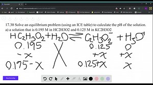 SOLVED:Solve an equilibrium problem (using an ICE table) to calculate the pH of each solution.     a. a solution that is  0.195 M in HC2H3O2 and  0.125 Min    KC2H3O2     b. a solution that is  0.255 M in CH3NH2 and  0.135 Min    CH3NH3Br
