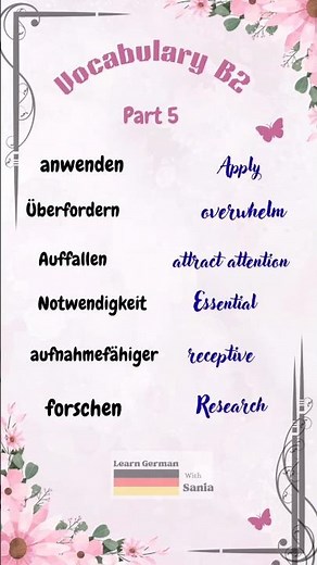 B2 Important Vocabulary for Exam| Wortschatz lernen|#GermanVocabulary #DeutschLernen #GermanB2