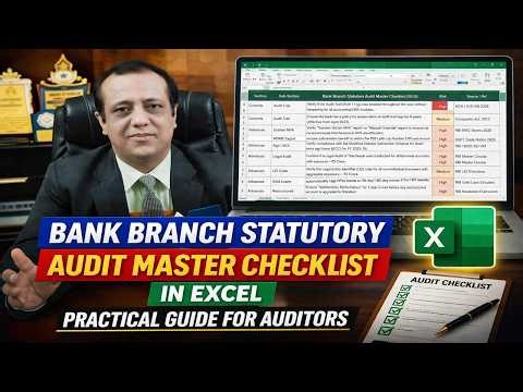 Complete Bank Branch Statutory Audit Checklist in Excel (2025-26) | Step-by-Step Guide for Auditors