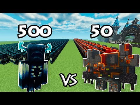 500 Warden Vs 50 Netherite Monstrosity | Minecraft