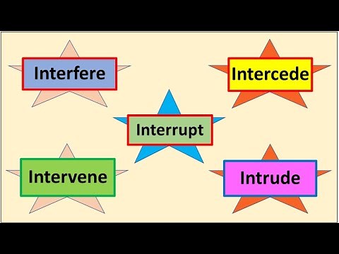 English Vocabulary: Interfere," "Intercede," "Intervene," "Interrupt," and "Intrude.