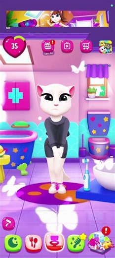 Angela Bathroom Fun 🚽😂 | Cartoon Shorts #ytshorts #mytalkingangela2