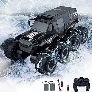 SEKAIHT Amphibious Remote Control Car RC Boats Waterproof RC Monster Truck 2.4GHz 8WD 2 Battery Drift RC Stunt Cars for Boys Girls Age 8-12,Kids Birthday Gifts Pool Toys