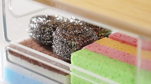 Trash Bag Holder Dispenser, Garbage Bag Dispenser with Bamboo Lid & Handles, Stackable Clear Trash Bag Organizer Under Sink for Kitchen, Pantry, Laundry Room, Cabinet