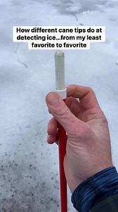 Coming into winter it’s helpful to know how different cane tips did at detecting ice…these are my ratings from least favorite to favorite. This is just my opinion and everyone may have different thoughts on which cane tip works the best. | Blind on the Move