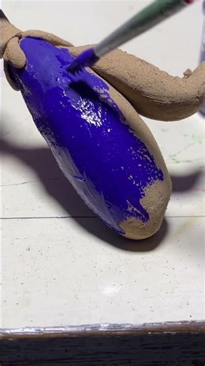 CARTOON-STYLE CLAY CHARACTER | SIMPLE SCULPT & PAINT#viral