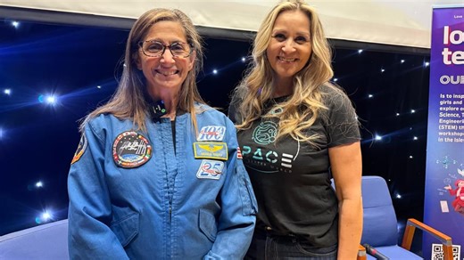 Students speak to astronaut Nicole Stott at Love Tech event