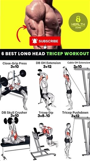 The Ultimate Long Head Triceps Workout | 6 Best Exercises for Massive Arms! 💪