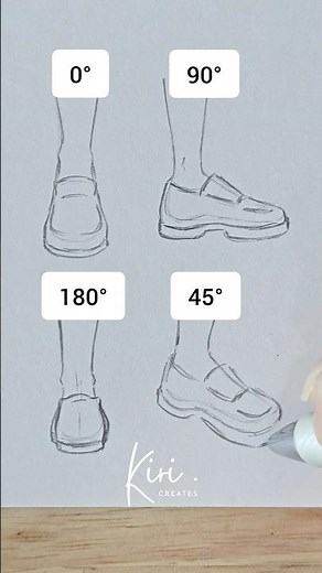How to draw shoes at different angles 👞✏️ #howtodrawanime #animetutorial #draw