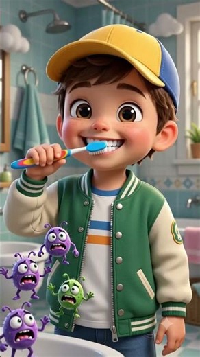 🪥 Brush, Brush, Goodbye Germs! 😁 | Brushing Teeth Song for Kids | Wonder Toons