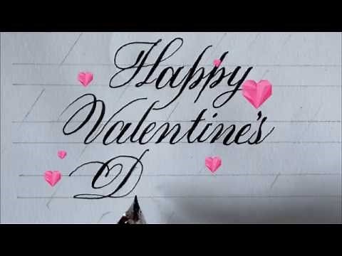 How to write Happy Valentine's Day in cursive writing || cursive handwriting like print
