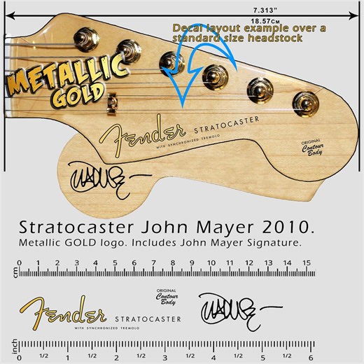 Fender Stratocaster John Mayer 2010 GOLD - Waterslide Decal - Etsy UK
