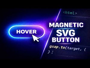 Magnetic SVG Button Animation with GSAP | HTML CSS JavaScript Tutorial (Step-by-Step)