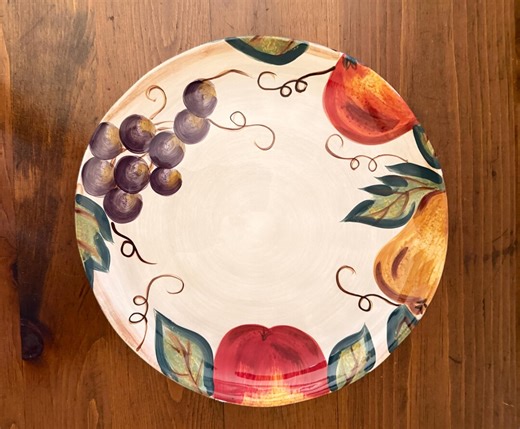 Ceramica Classica Tabletops Unlimited Venetian Plate With Hand Painted Fruit - Etsy