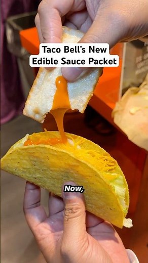 Trying Taco Bell’s new Edible Hot Sauce packet #tacobell #tacos
