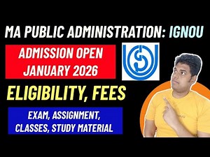 IGNOU MA Public Administration Admission Open 2026 January Session | IGNOU MPA Course Details 2026