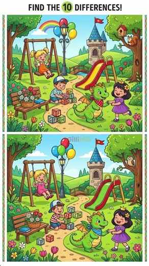 Can You Spot All 10 Differences? | Fun Find the Difference Puzzle for Kids