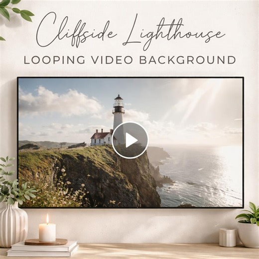 Ocean Loop Video | Coastal Lighthouse Sunrise Animated Background | Seamless Loop Sea Waves | Ocean Video for Streaming & Slides - Etsy
