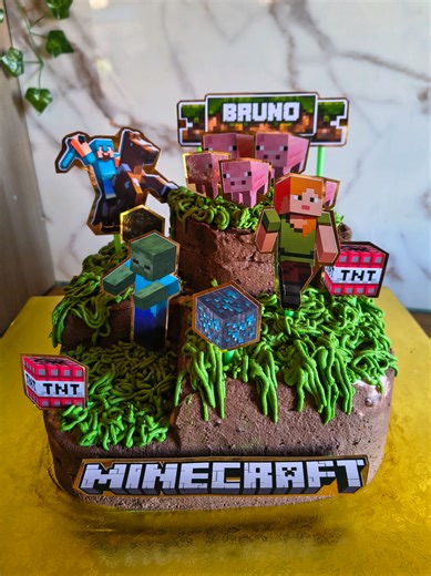 Torta temática de Minecraft: Celebración dulce a lo grande