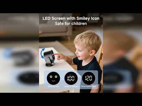 Review: Portable Desk Fan for Bedroom, Turbo Table Fans with smile icon LED Display, 6-inch, 5...