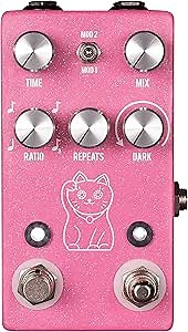 JHS Lucky Cat Delay Guitar Effects Pedal, Pink