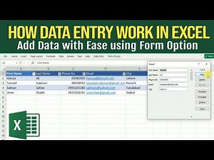 How to Use the Form Option for Easy Data Entry in Excel | Excel Tutorial for Beginners