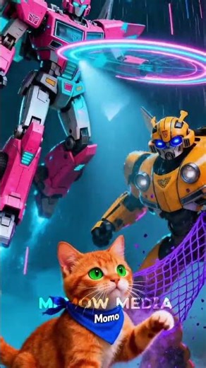 Shocking! The poor kitten awakens Bumblebee—Arcee blocks the evil drone! 🐾 #shorts #cat #Bumblebee