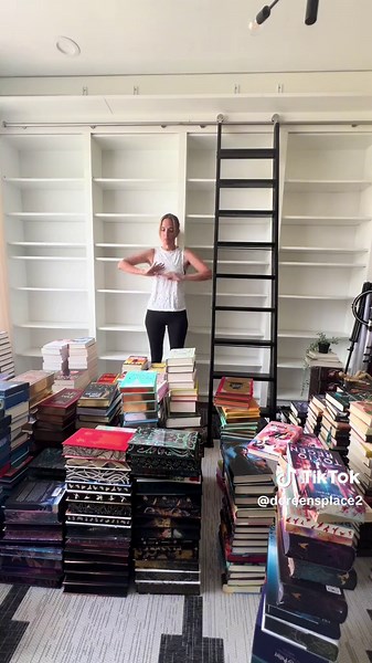 If only it was this quick. #bookorganization #homelibrary #rollingladder