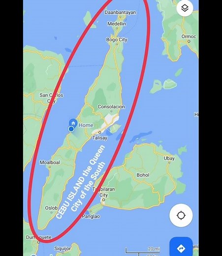 Philippine map and Cebu Island as one of the famous tourists destination in the country