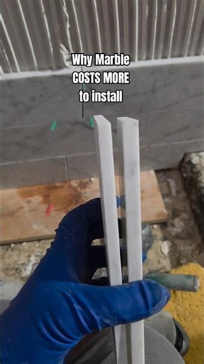 Marble tile vary in thickness which requires much manual adjustment #construction #diy #Marble #tile