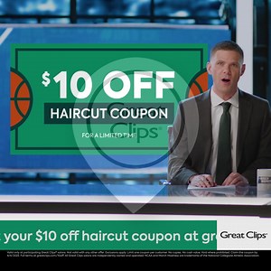 335 reactions · 31 shares | Sorry, Cinderella—this March Madness, the big story is a $10 off haircut coupon at Great Clips®. | Great Clips | Facebook
