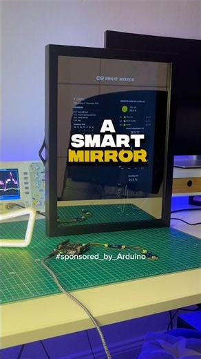 Smart mirror project using the new Arduino Uno Q 🤩 #electronics #engineering #arduino