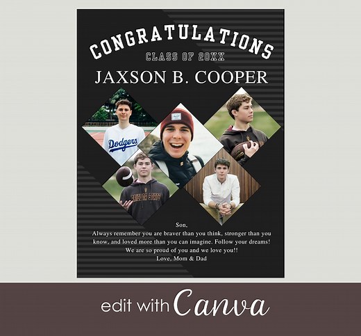SENIOR YEARBOOK ADS From Parents, Editable Year Book Design, Full Page Canva Template Boy/guys Photo Layout, Personalized Quote, Custom - Etsy