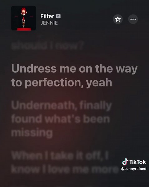 Filter Lyrics by Jennie from BLACKPINK