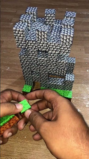 Building a Minecraft Castle, River & Trees with Magnetic Blocks! 🧲 #imalidotcom